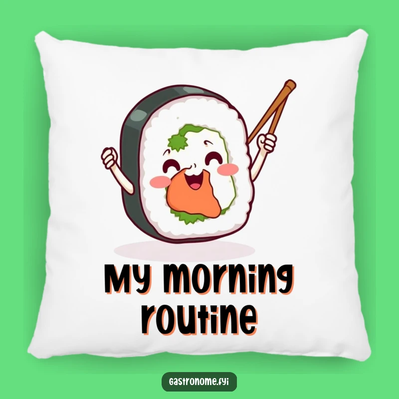 Funny Sushi Roll Pillow: Comfy & Cute, Enthusiastic Chopstick Waving, Perfect Funny Gift
