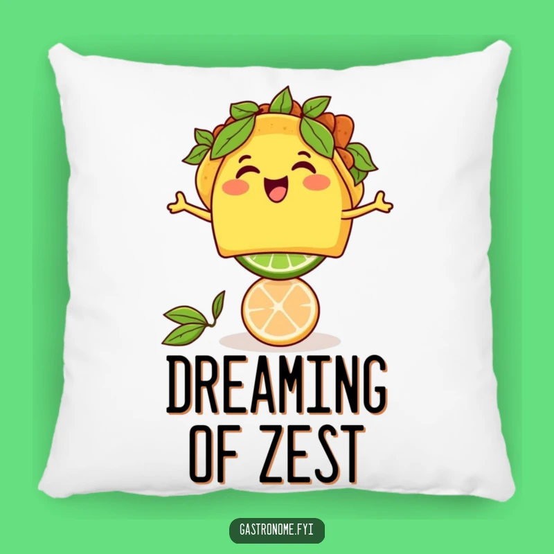 Funny Taco Lime Pillow: Cuddle Up with Tex-Mex Joy