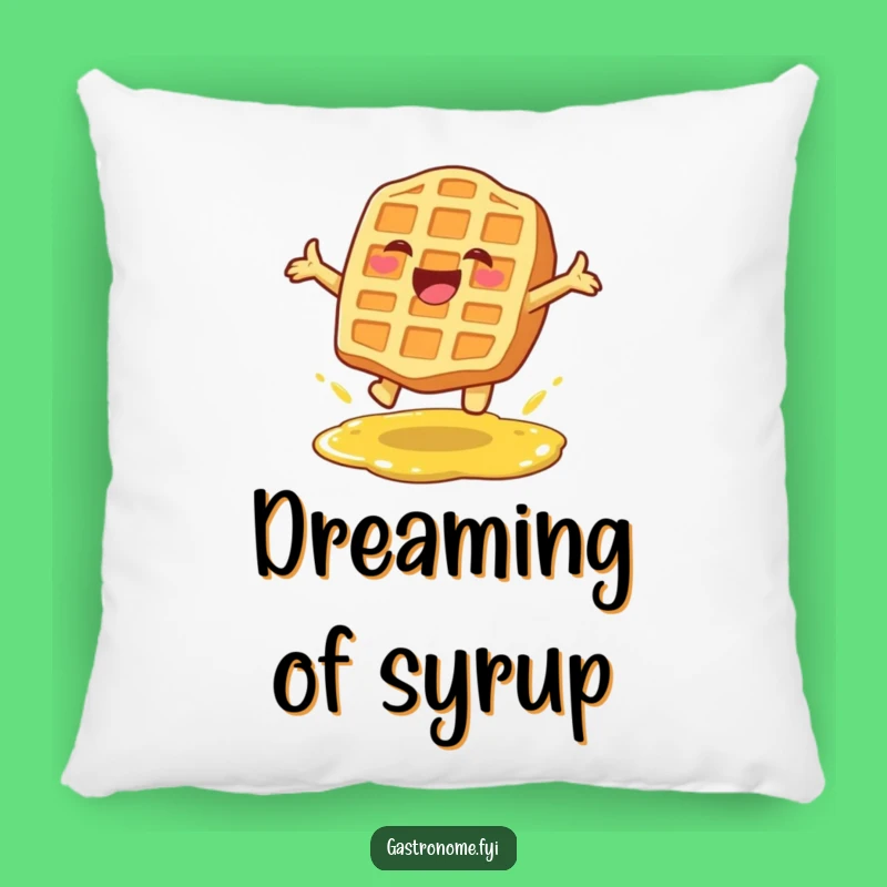 Funny Waffle Leap Pillow: Cuddle Up with Breakfast Fun!