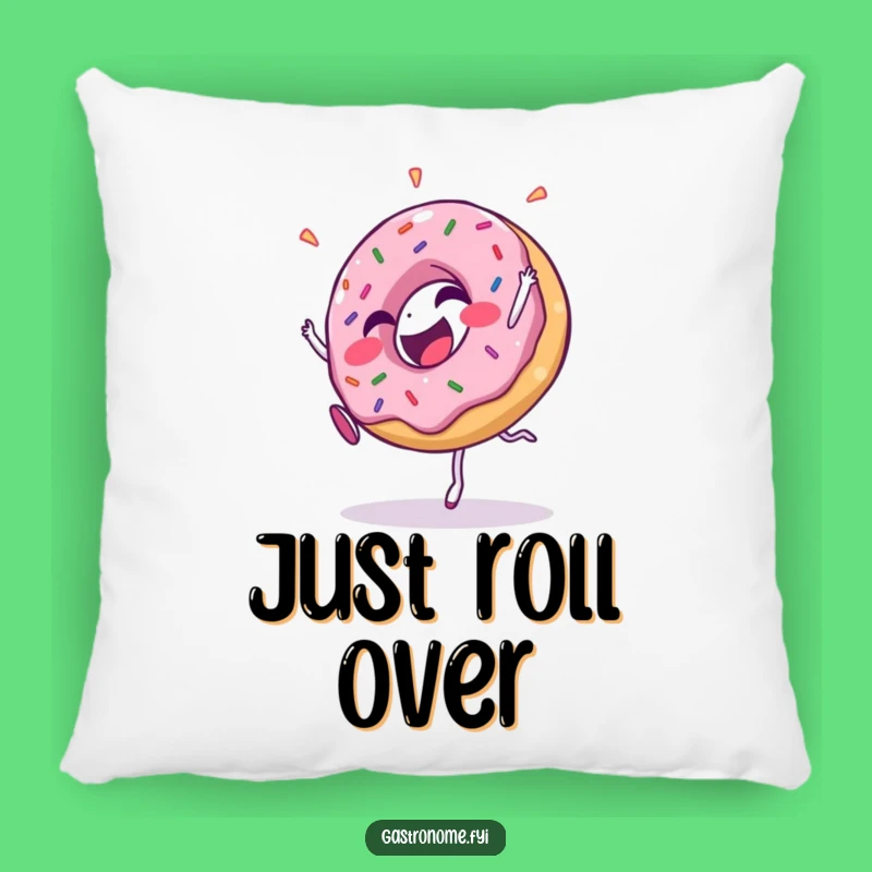 Funny Donut Cartwheel Pillow - Comfy & Quirky Decor Gift