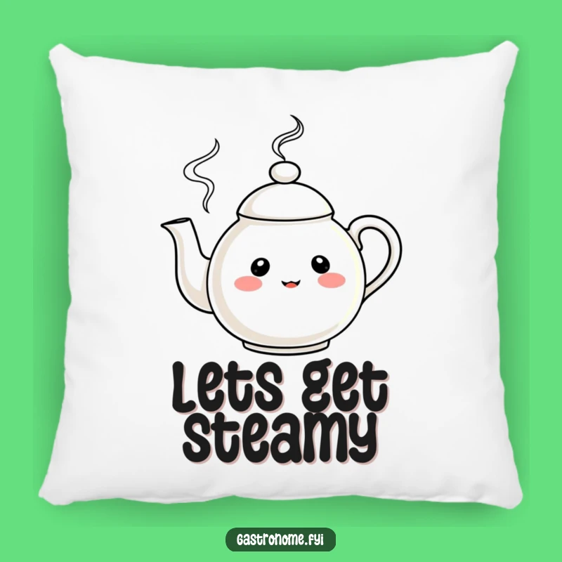 Funny Teapot Character Pillow: Cozy Comfort with Whimsical Steam for Your Couch