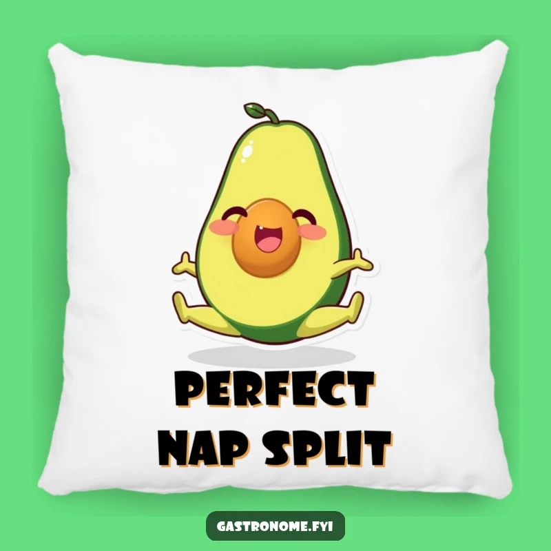 Funny Avocado Split Pillow: Cozy Happy Character Cushion for Playful Comfort