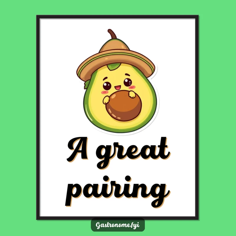 Funny Taco Avocado Digital Art: Curious Character, Instant Humorous Decor