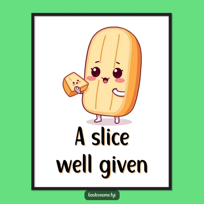 Funny Baguette Slice Digital Art: Generous Gesture - Perfect Funny Gift