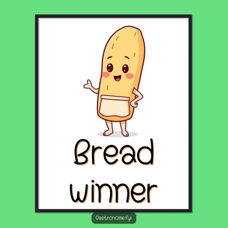 Funny Baguette Baker Art Print: Proud Character, Perfect Funny Gift