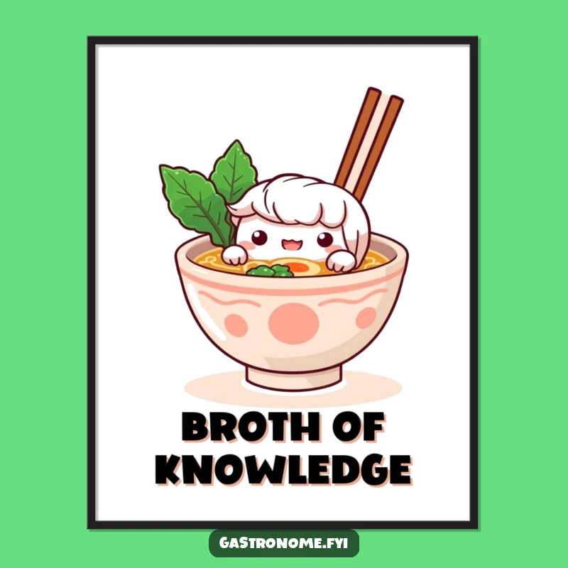 Funny Ramen Peek Digital Art: Curious Character's Peek - Perfect Funny Gift