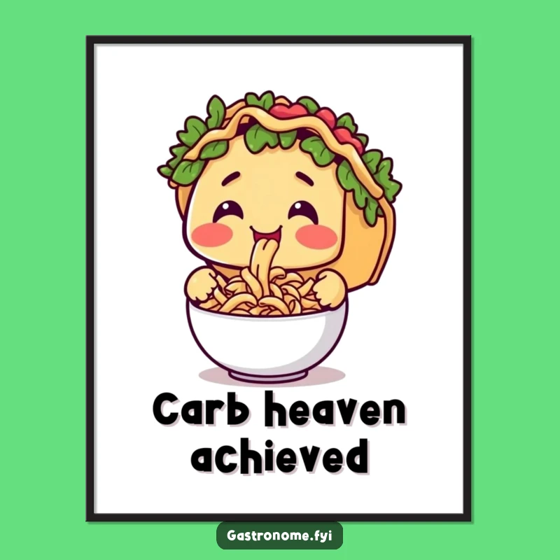 Funny Taco Pasta Digital Art - Instant Quirky Wall Decor