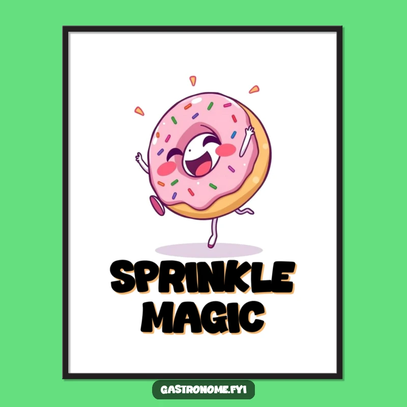 Funny Donut Cartwheel Digital Art - Instant Sweet Decor Gift