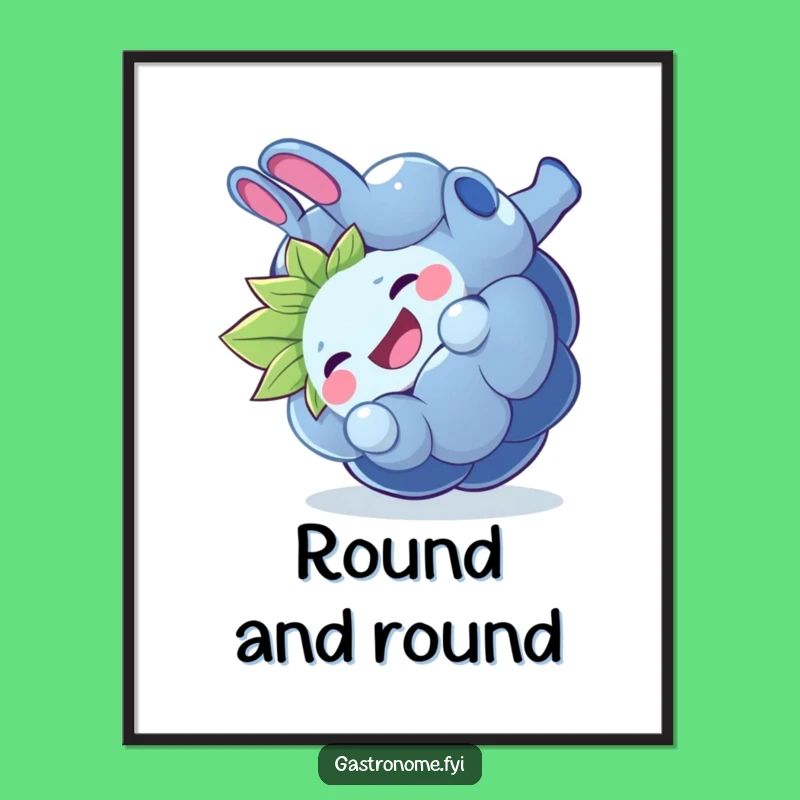 Funny Giggling Blueberry Digital Art, Playful Fruit Instant Download