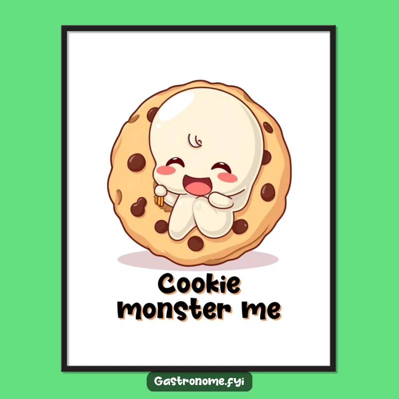 Funny Jelly Character Cookie Bite Digital Art - Instant Whimsical Decor for Sweet Spaces
