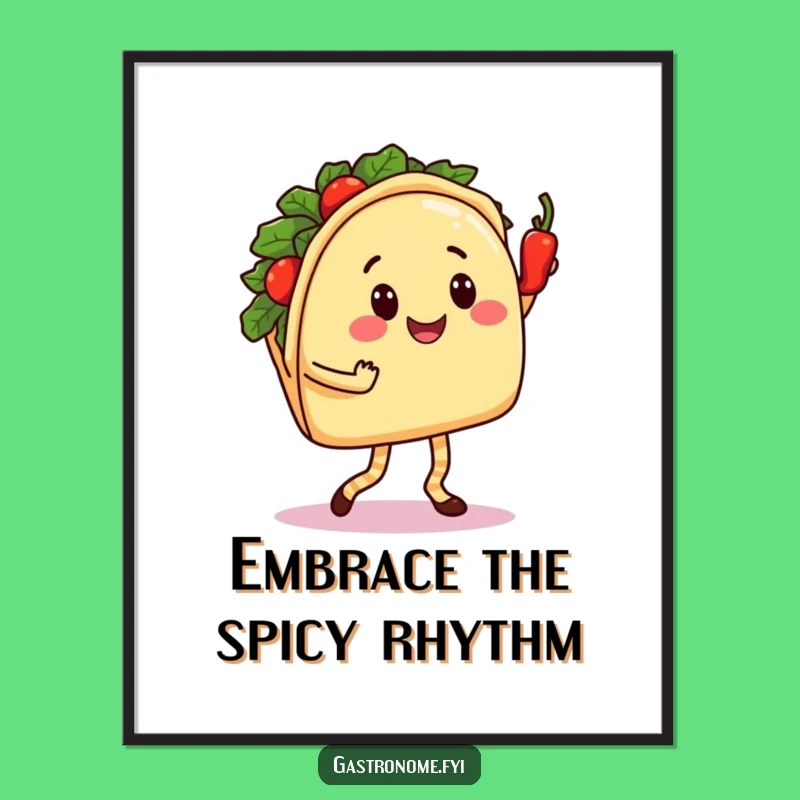 Funny Taco Dance Digital Art Print: Instant Fiesta Fun, A Hilarious Gift