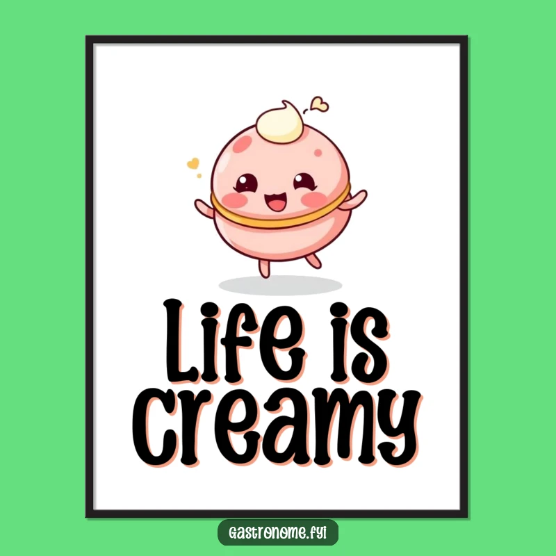 Funny Giggling Macaroon Digital Art - Playful Dessert Humor Print - Perfect Funny Gift