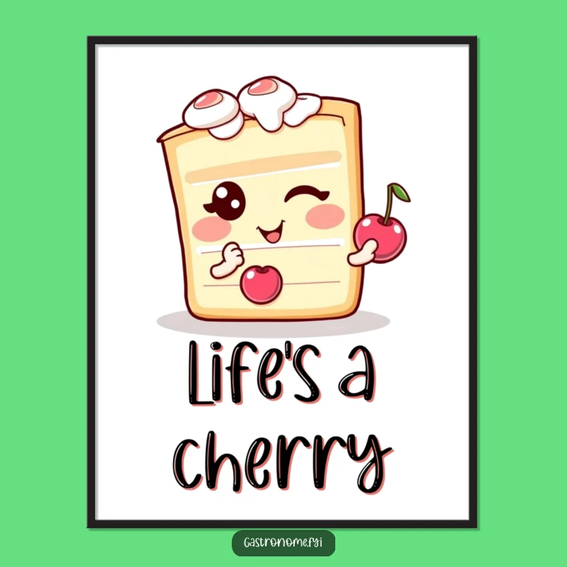 Funny Winking Cake Digital Art - Sweet Humor for Your Walls - Perfect Funny Gift