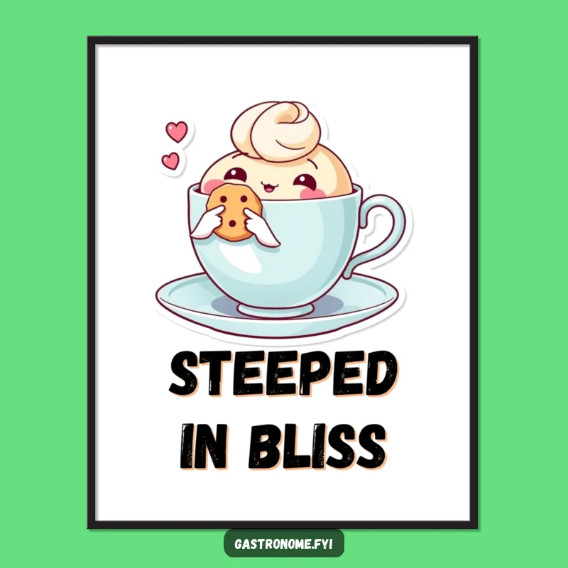 Funny Thoughtful Teacup Biscuit Digital Art - Instant Cozy Decor