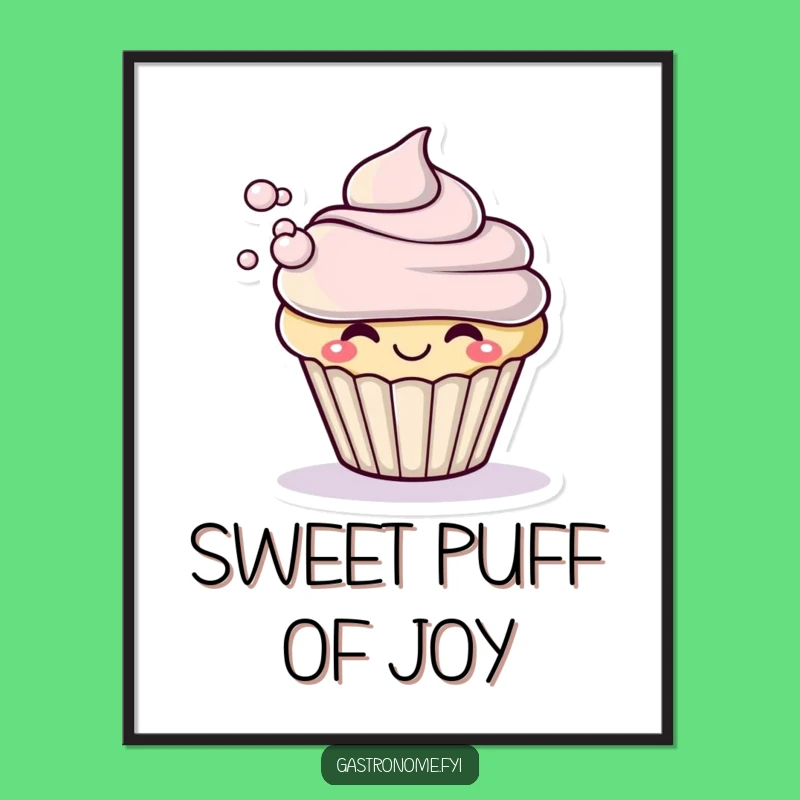 Funny Cupcake Frosting Puff Digital Print: Instant Sweet Decor