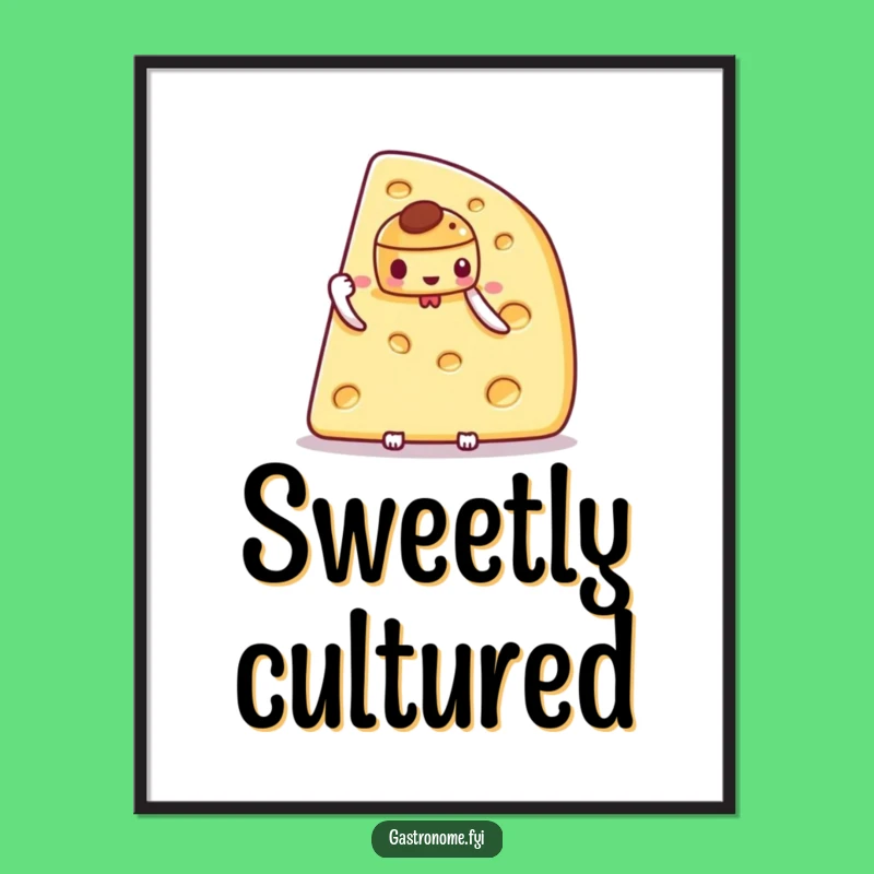 Funny Cheese & Pastry Digital Print: Instant Gourmet Humor for Walls