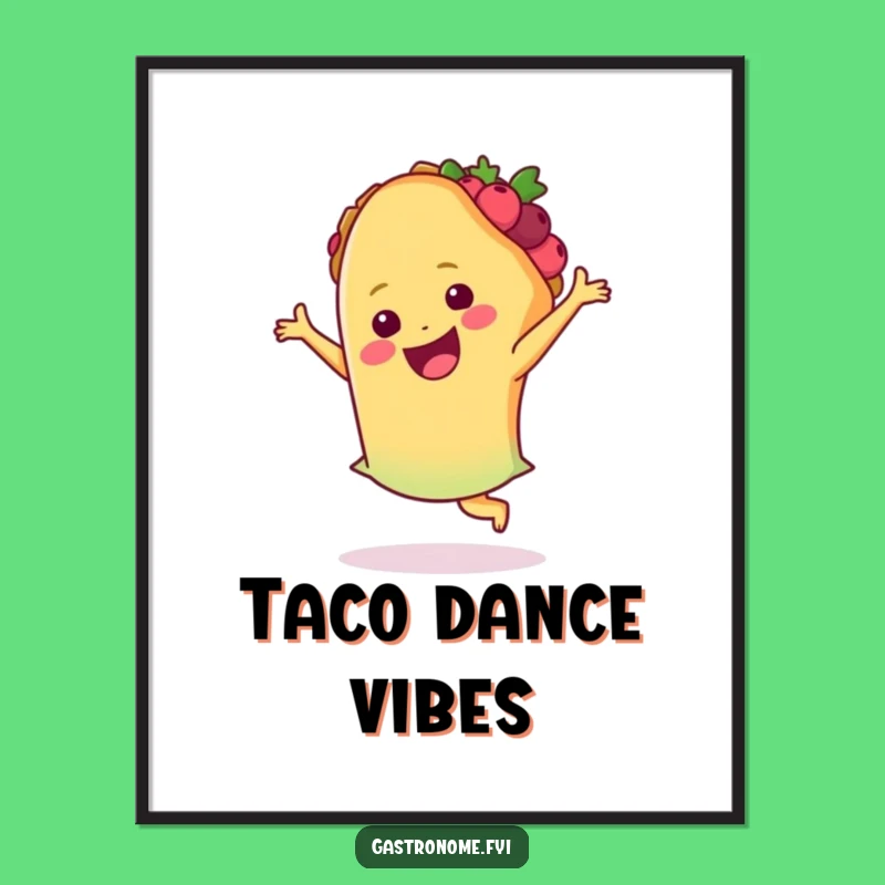 Funny Taco Dance Digital Print: Vibrant Salsa Art for Walls, Instant Funny Gift
