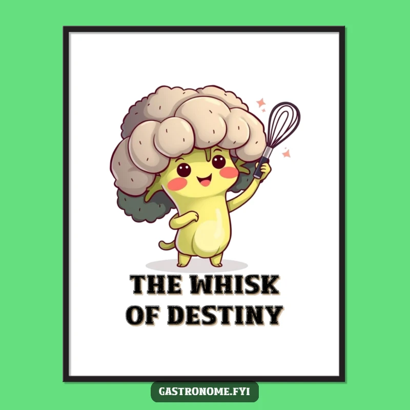 Funny Broccoli Chef Digital Print - Instant Kitchen Drama Gift