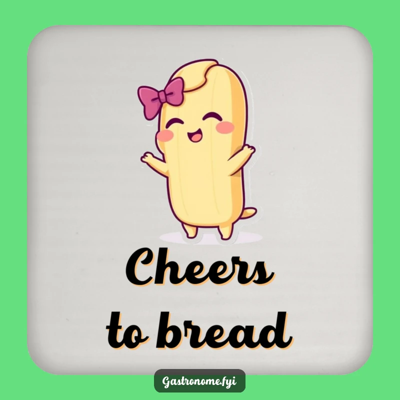 Funny Baguette Bow Coasters - Protect Surfaces with Theatrical Flair