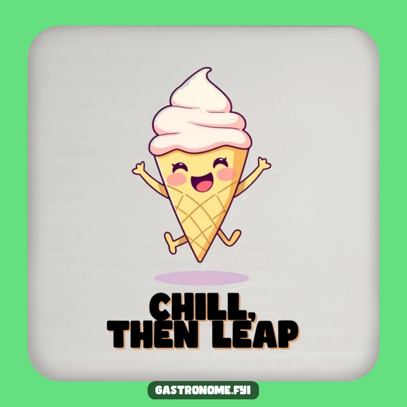Funny Ice Cream Cone Leap Coaster: Protect Surfaces with Sweet Humor
