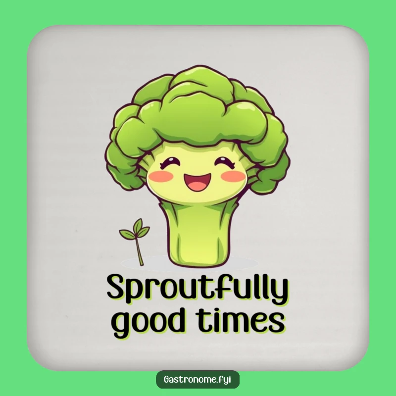 Funny Broccoli Sprout Drink Coaster: Protect Surfaces with Healthy Humor, Perfect Funny Gift