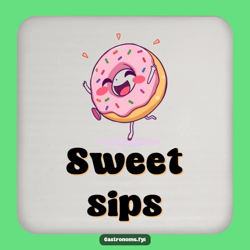 Funny Donut Cartwheel Coaster - Protect Surfaces with Sweet Fun