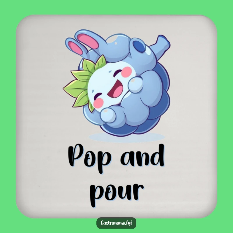 Funny Giggling Blueberry Drink Coaster, Playful Fruit Table Protector