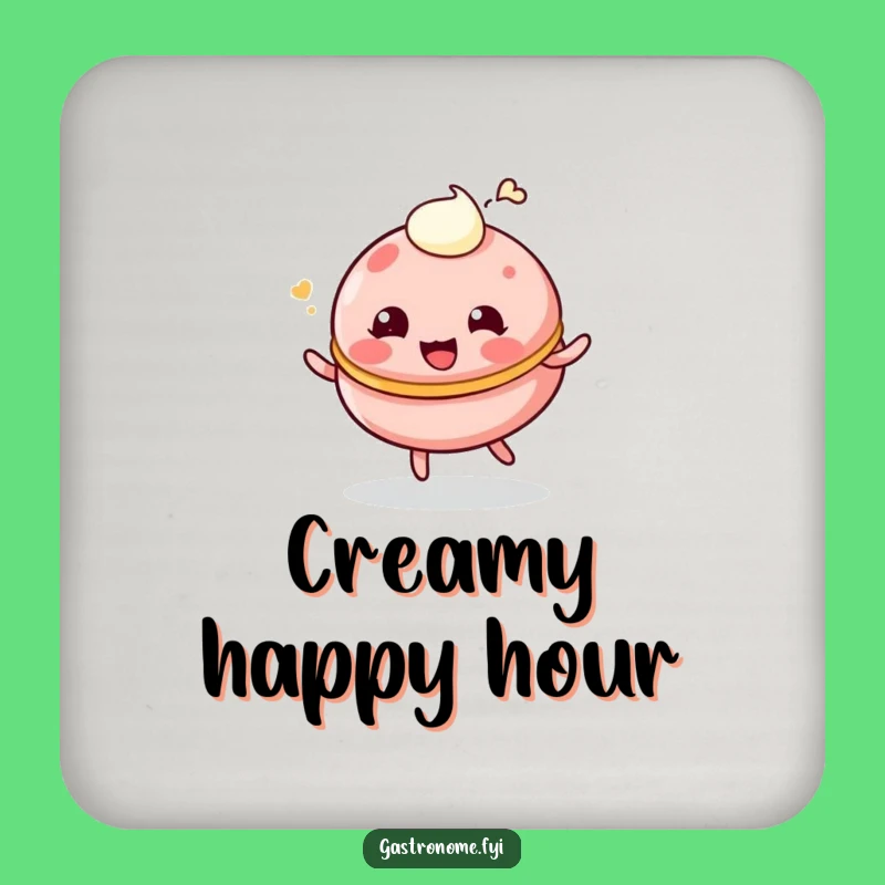 Funny Giggling Macaroon Drink Coasters - Protect Surfaces with Sweet Playful Funny Gift