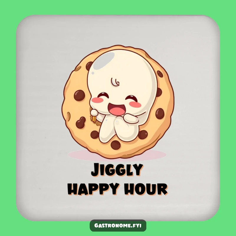 Funny Jelly Character Cookie Bite Coaster - Protect Surfaces with Humorous Dessert Art