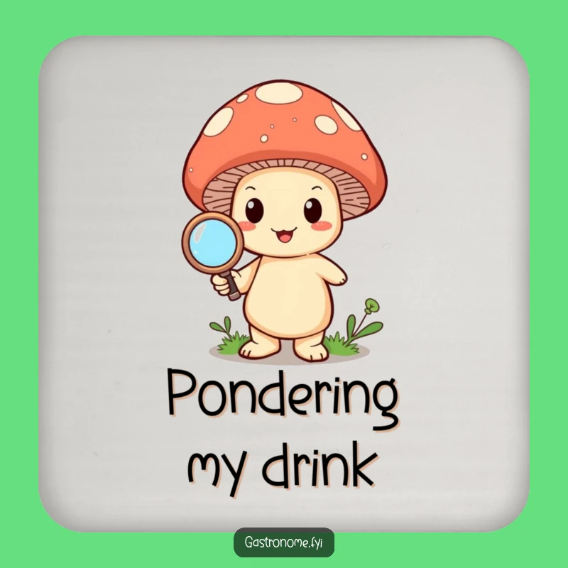 Funny Mushroom Magnify Coaster: Protect Surfaces with Curious Charm