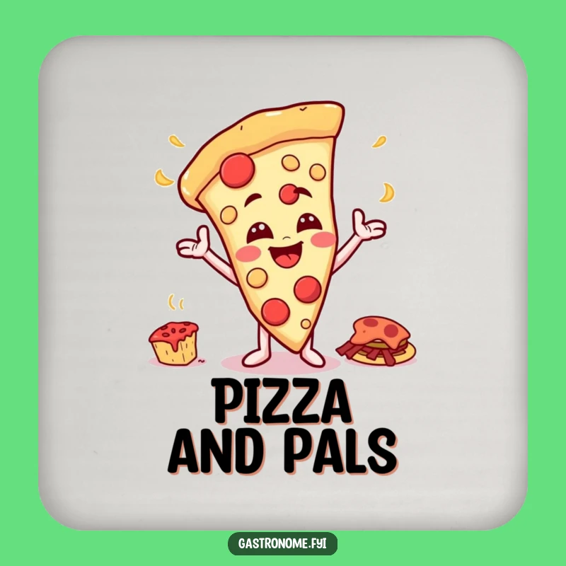 Funny Pizza Feast Drink Coaster - Protect Surfaces with This Cheesy Foodie Humor!