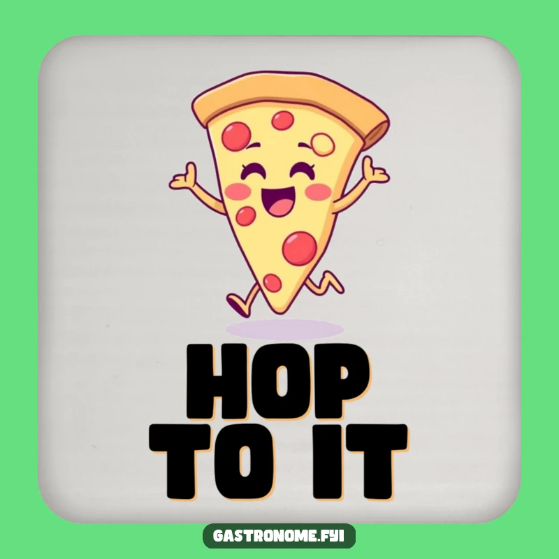 Funny Pizza Hop Coasters: Protect Surfaces with Cheerful Style, Great Funny Gift