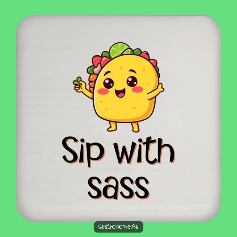 Funny Sassy Taco Lime Wedge Coaster - Protect Surfaces with Fierce Fun