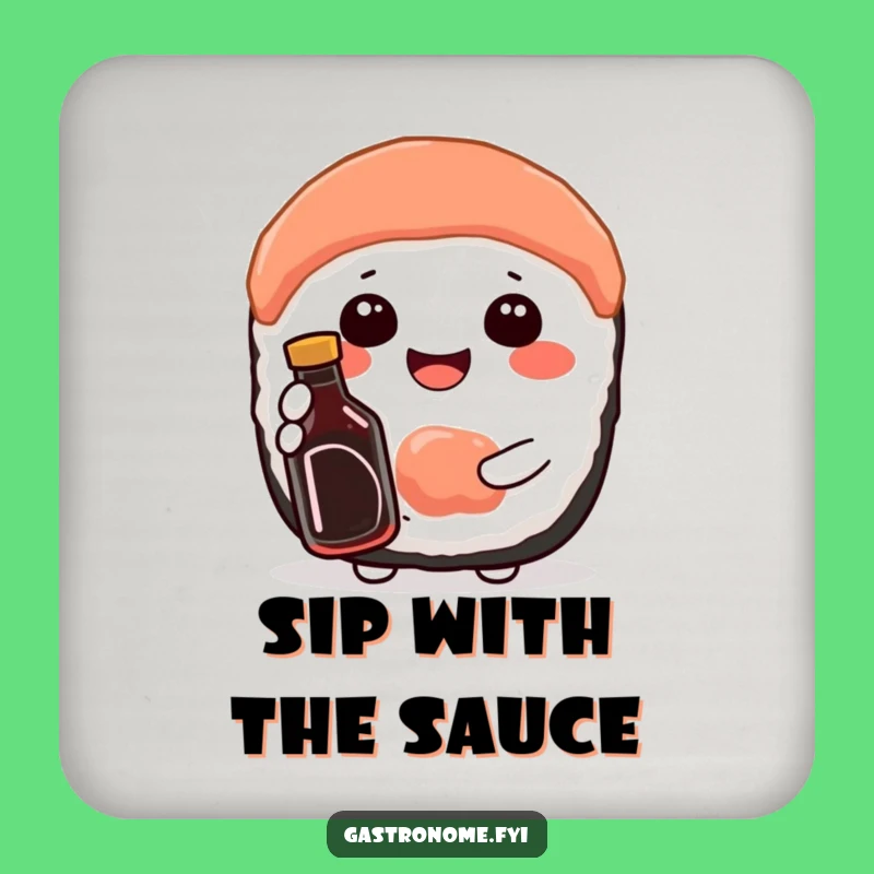 Funny Sushi Coaster: Protect Surfaces With Tasty Humor