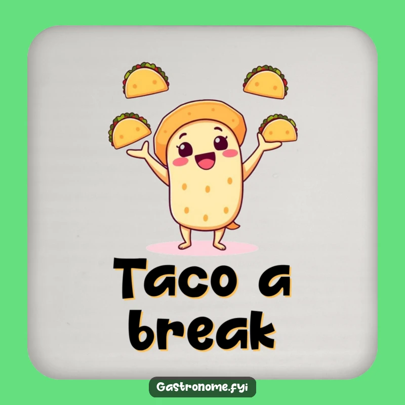 Funny Taco Juggling Coaster: Fiesta Decor, Perfect Funny Gift