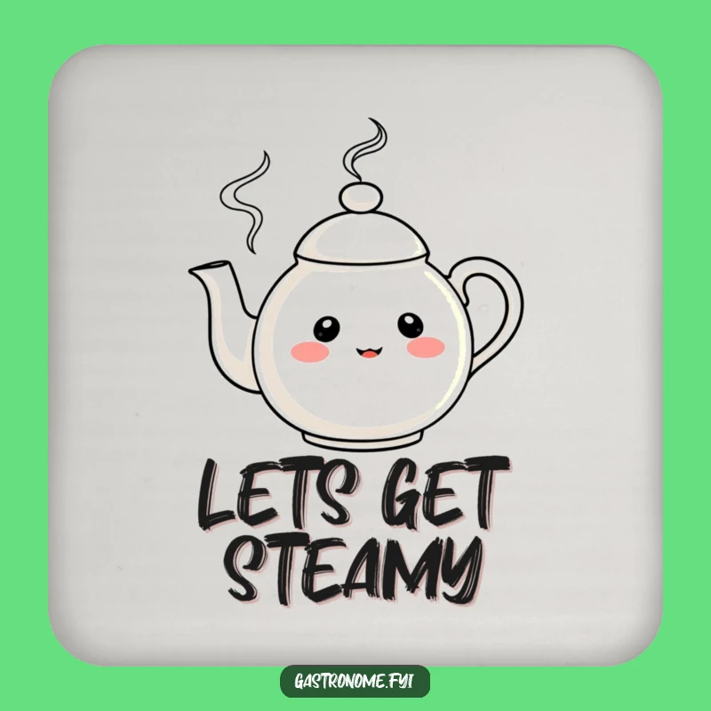 Funny Teapot Character Coaster: Protect Surfaces with Whimsical Steam and Charm