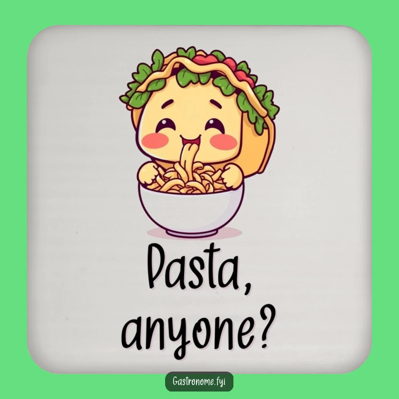 Funny Taco Pasta Coasters - Protect Surfaces with Culinary Humor
