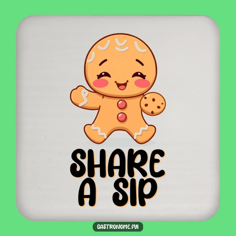 Funny Gingerbread Coaster: Protect Surfaces with Holiday Cheer