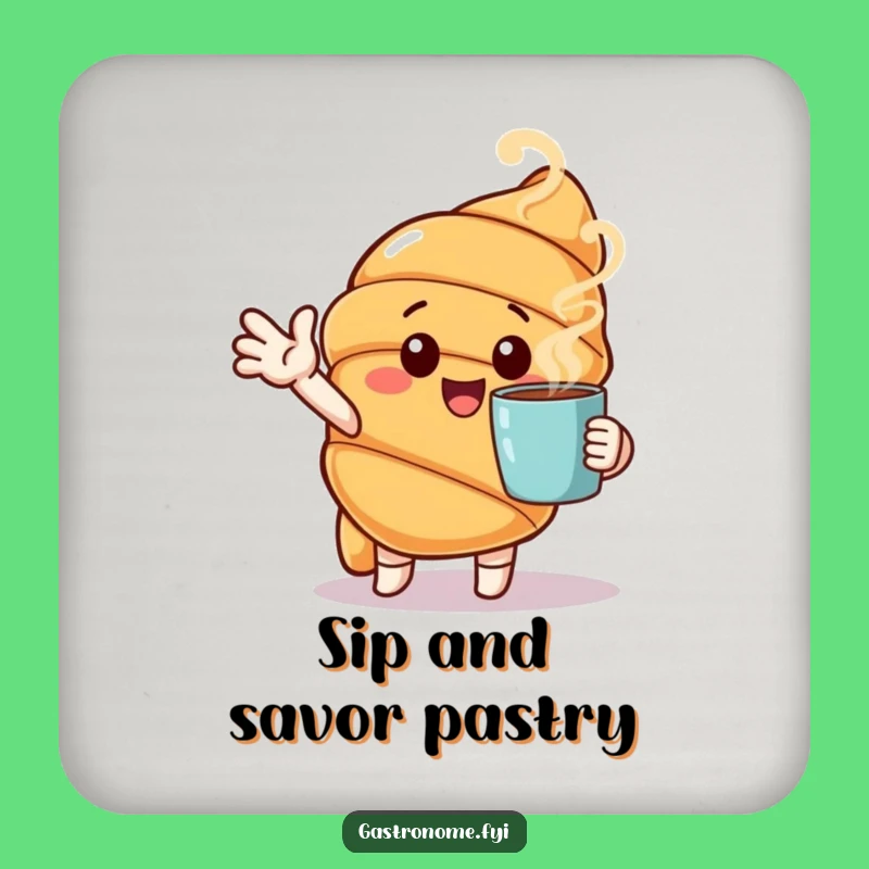 Funny Croissant Coffee Coaster - Protect Surfaces Funny Gift