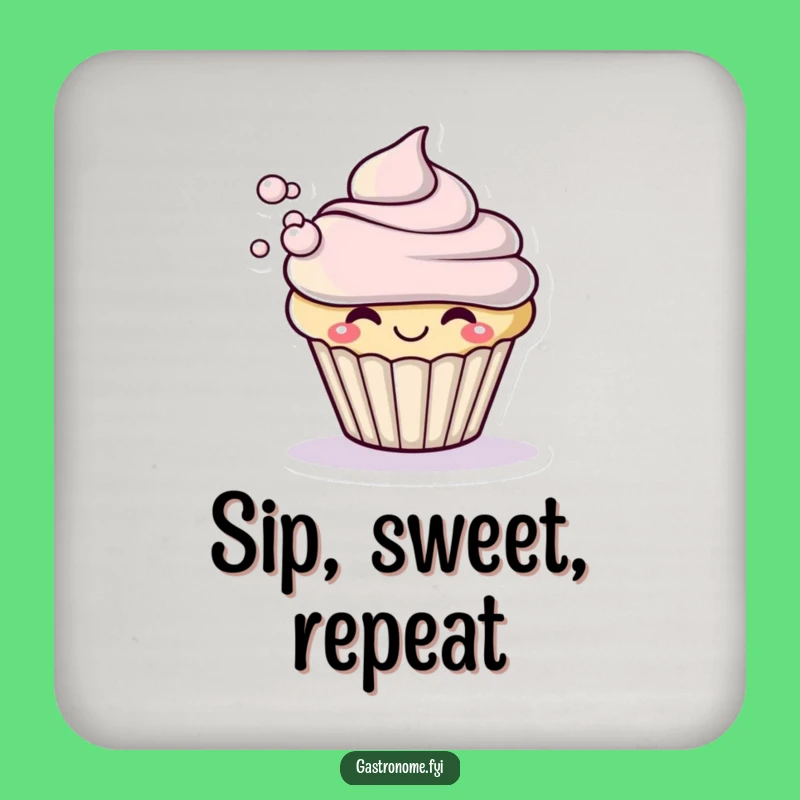 Funny Cupcake Frosting Puff Coaster: Small Sweet Gift