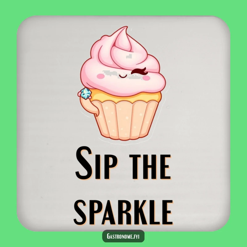 Funny Cupcake Coaster: Protect Surfaces with Sweet Sparkle