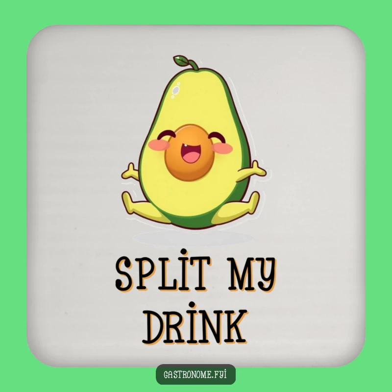 Funny Avocado Split Coaster Set: Happy Character Protection for Surfaces
