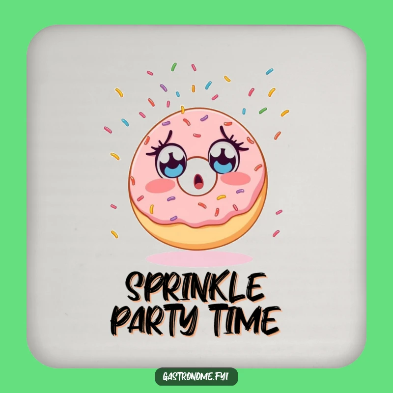 Funny Surprised Donut Drink Coasters - Protect Surfaces with Sweet Sprinkle Funny Gift