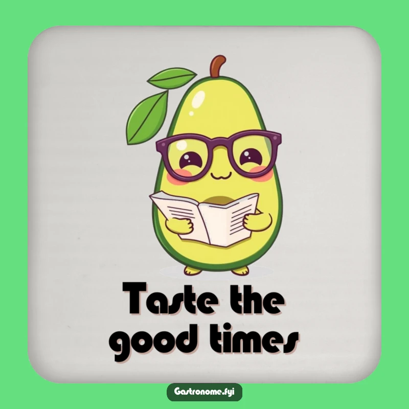Funny Avocado Coaster: A Pleased Chef's Recipe Protector, Perfect Humorous Table Gift!