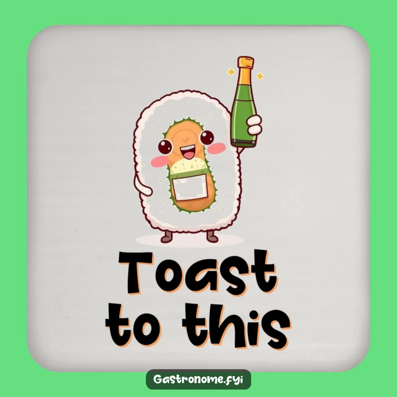 Funny Sushi Wine Coasters - Protect Surfaces with Festive Fun