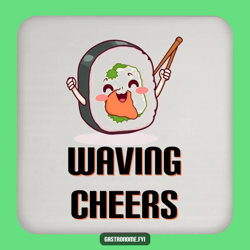 Funny Sushi Roll Coasters: Protect Surfaces with Chopstick Waving Charm, Great Funny Gift