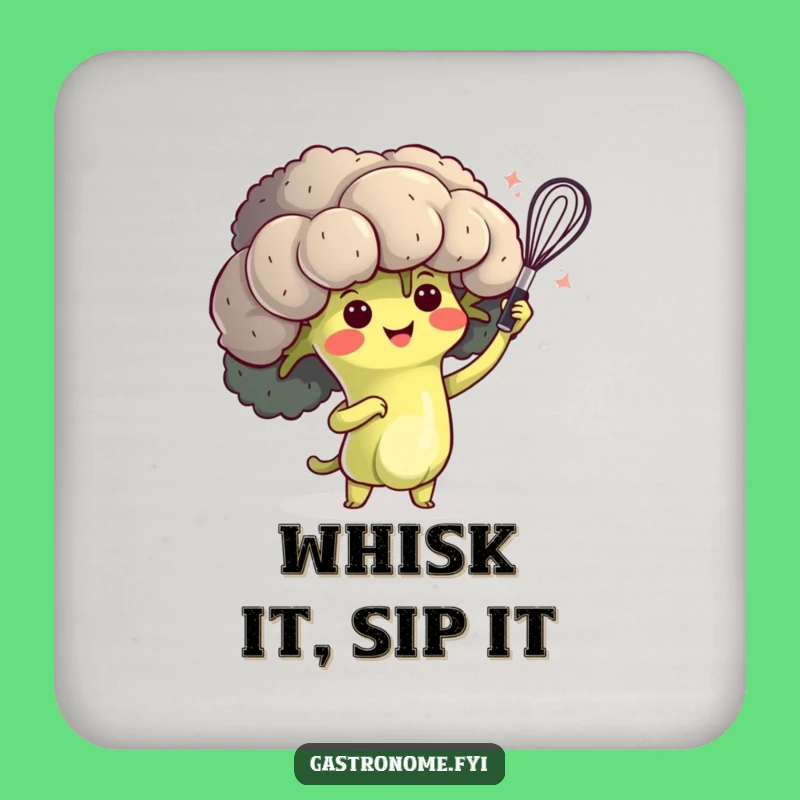 Funny Broccoli Chef Coaster - Protect Surfaces Funny Gift