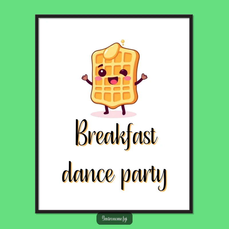 Funny Waffle Shimmy Poster: Delicious Art, Ideal Funny Gift for Kitchen Decor