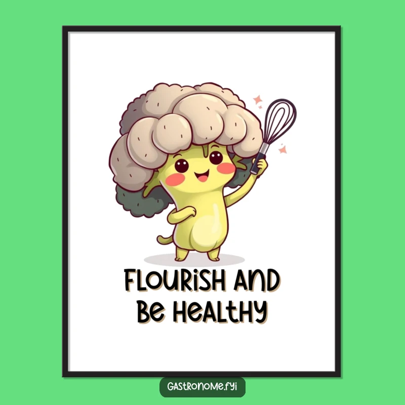 Funny Broccoli Chef Poster - Kitchen Art Funny Gift