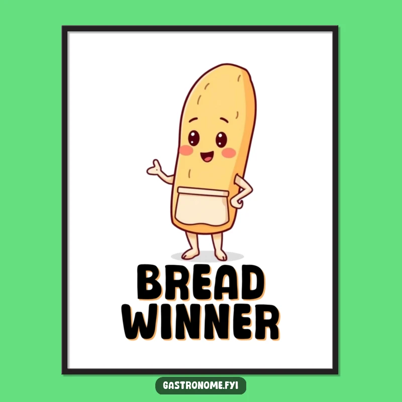 Funny Baguette Apron Poster: Proud Baker Art, Perfect Funny Gift for Kitchen